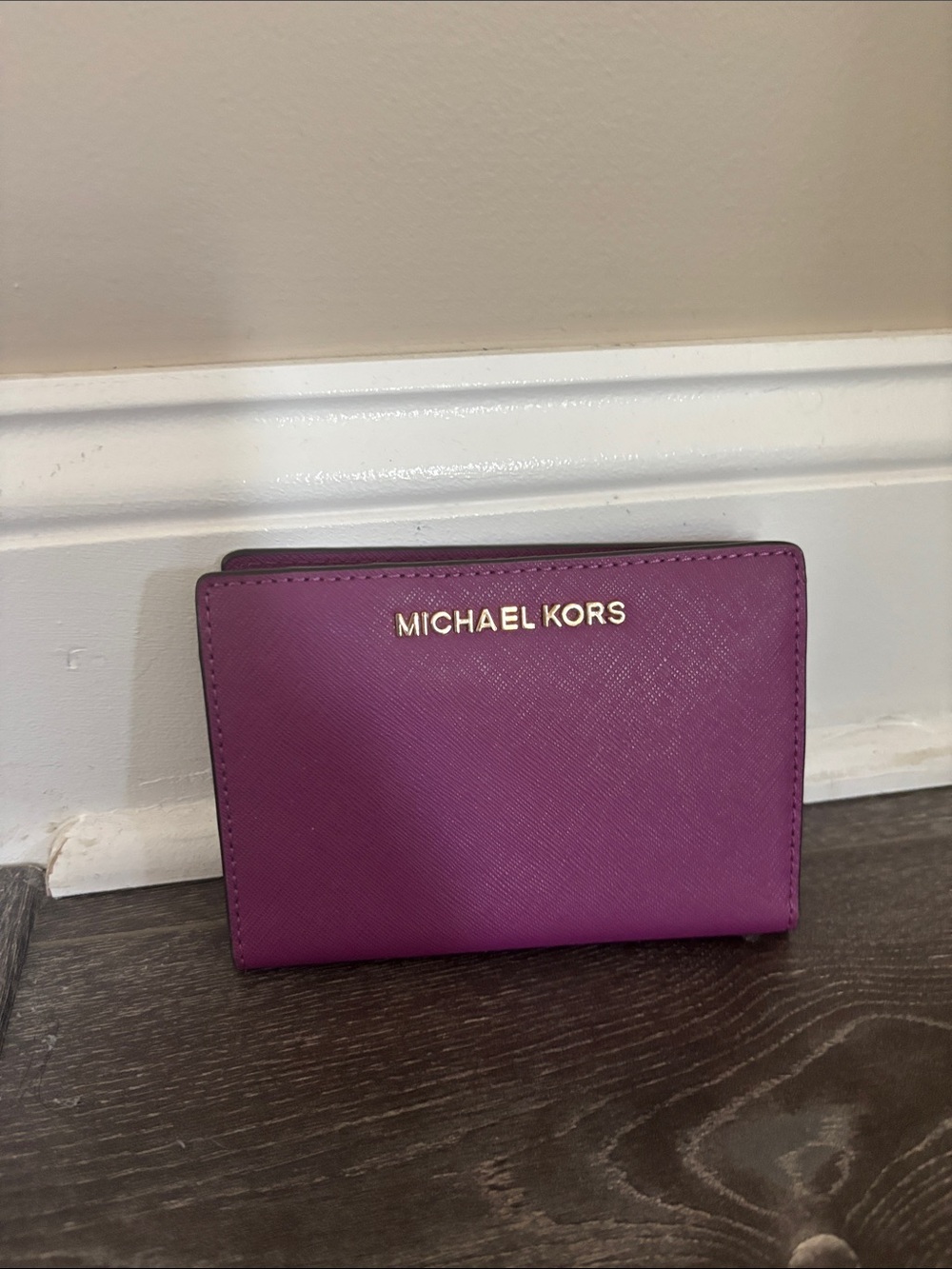Michael Kors Magenta Saffiano Leather Small Bifold Wallet